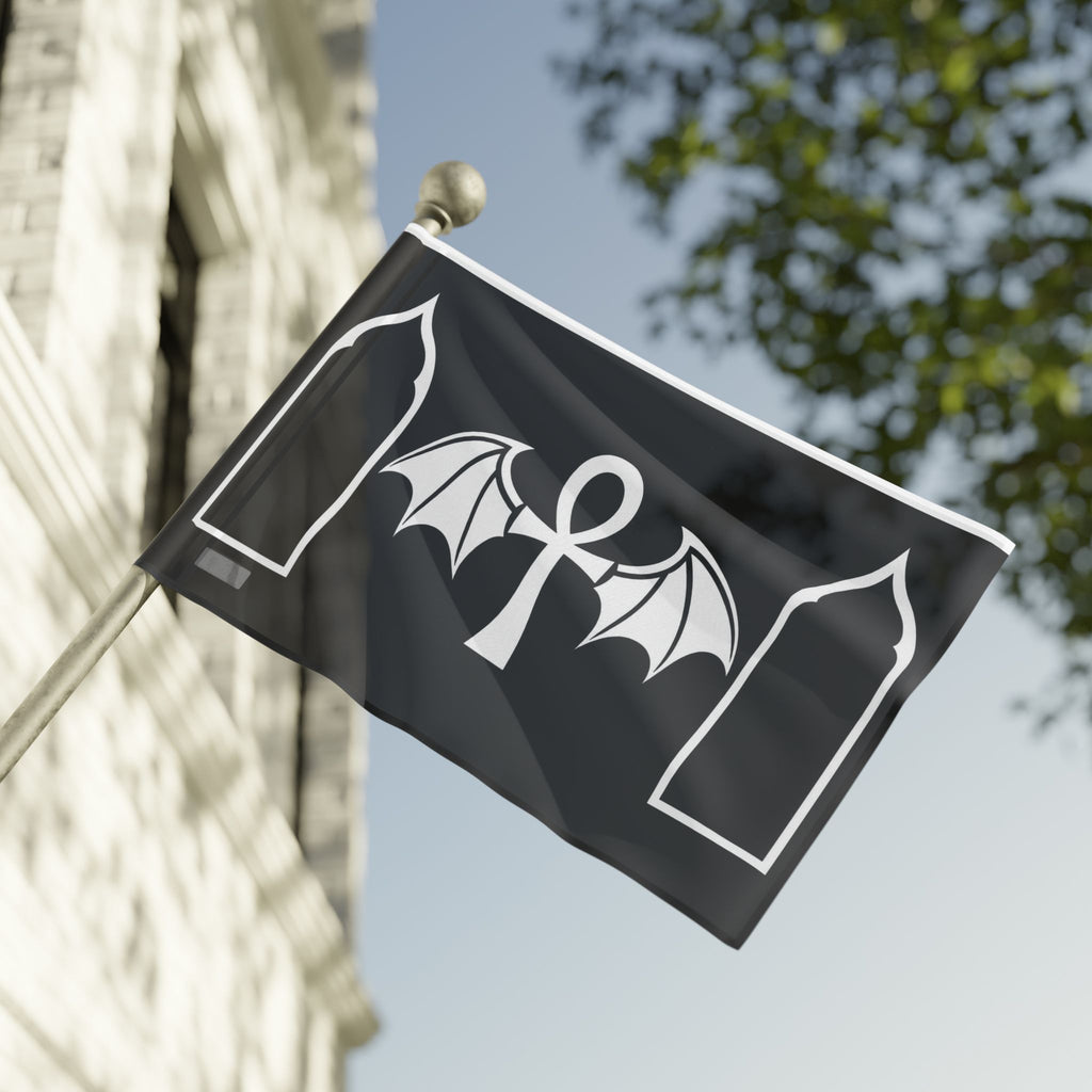 The Standard of Nocturne | Gothic Ankh and Bat Flag