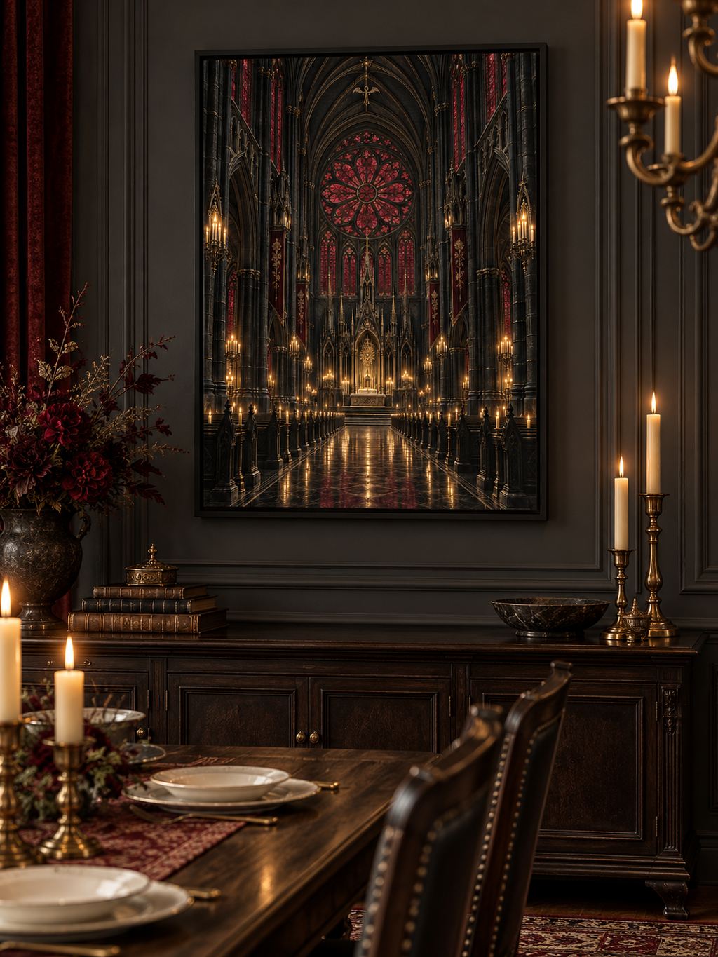 The Midnight Cathedral | Gothic Framed Canvas