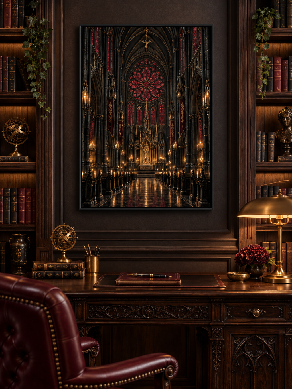 The Midnight Cathedral | Gothic Framed Canvas
