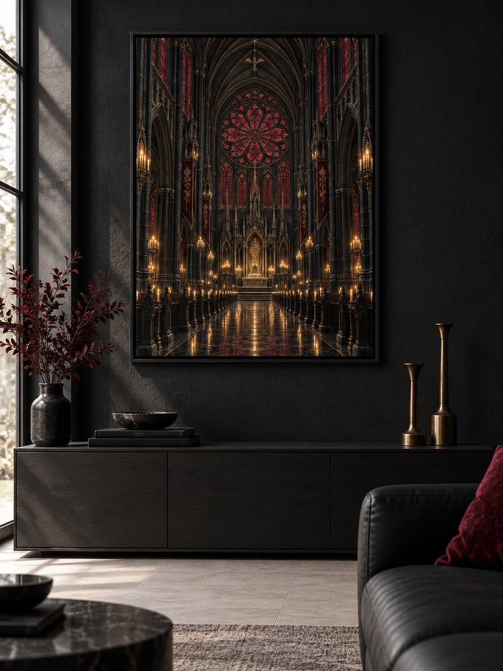 The Midnight Cathedral | Gothic Framed Canvas