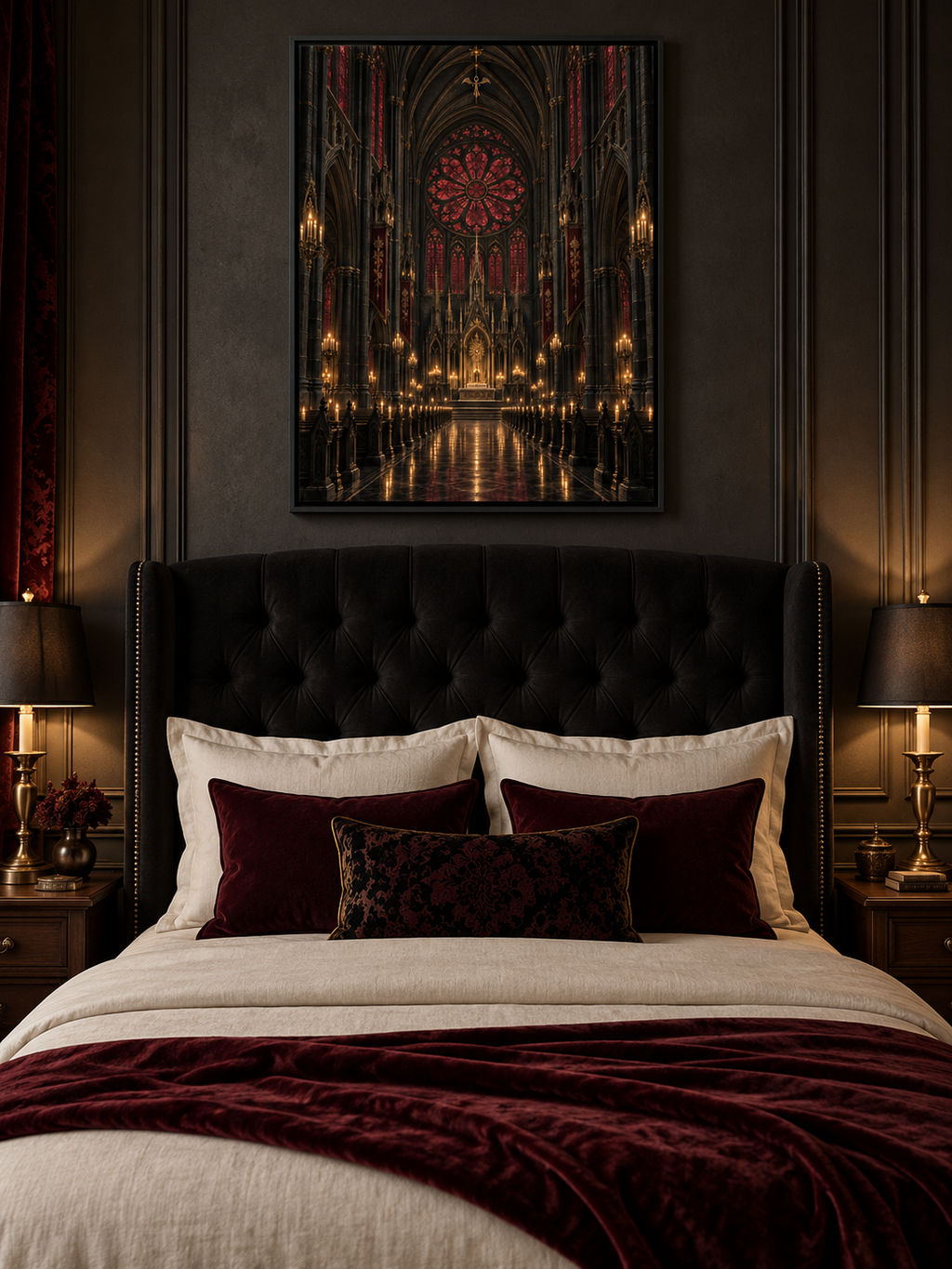 The Midnight Cathedral | Gothic Framed Canvas