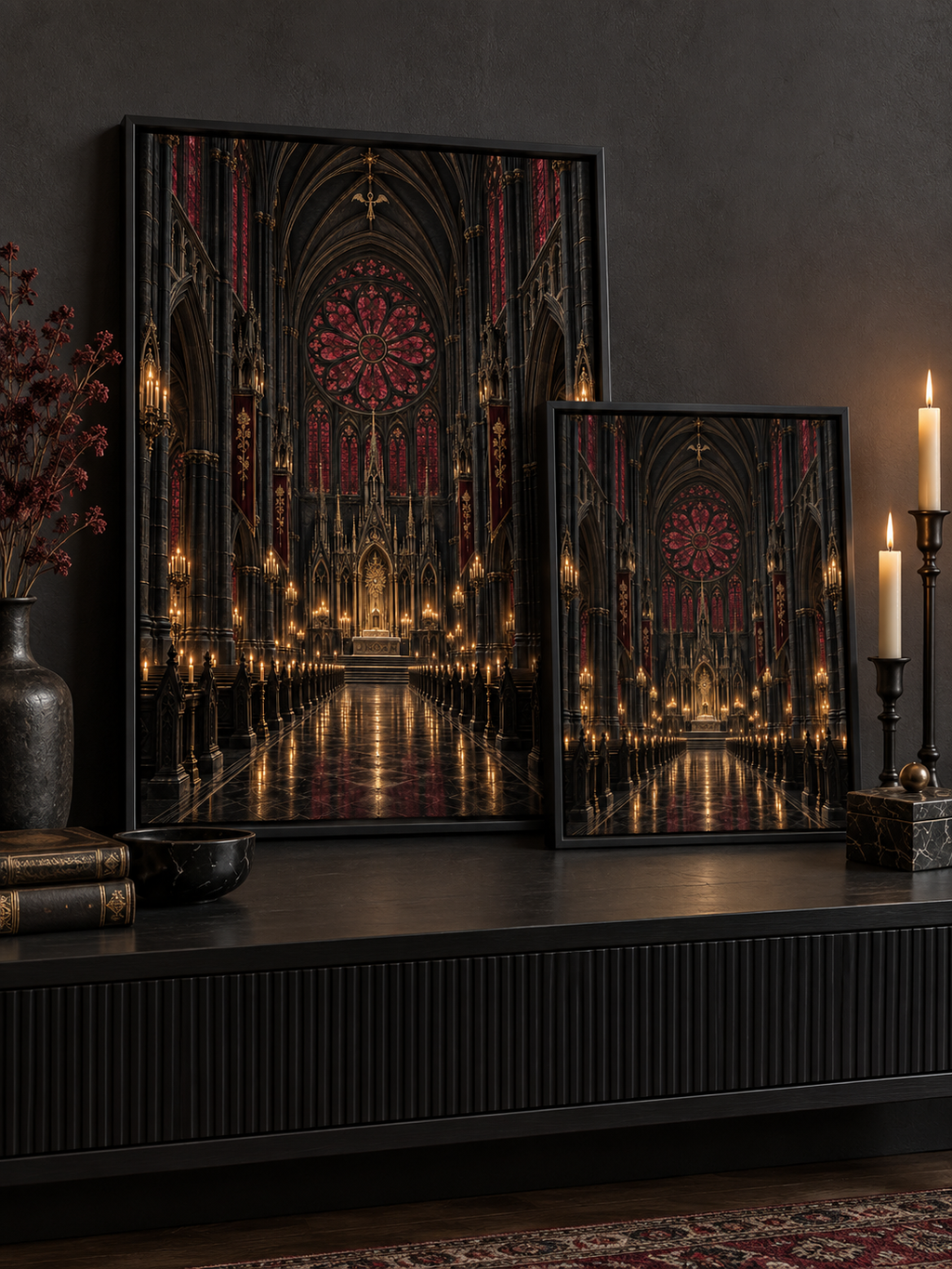 The Midnight Cathedral | Gothic Framed Canvas