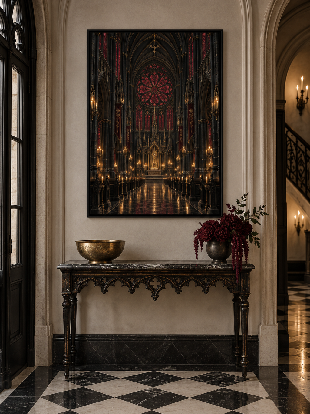 The Midnight Cathedral | Gothic Framed Canvas