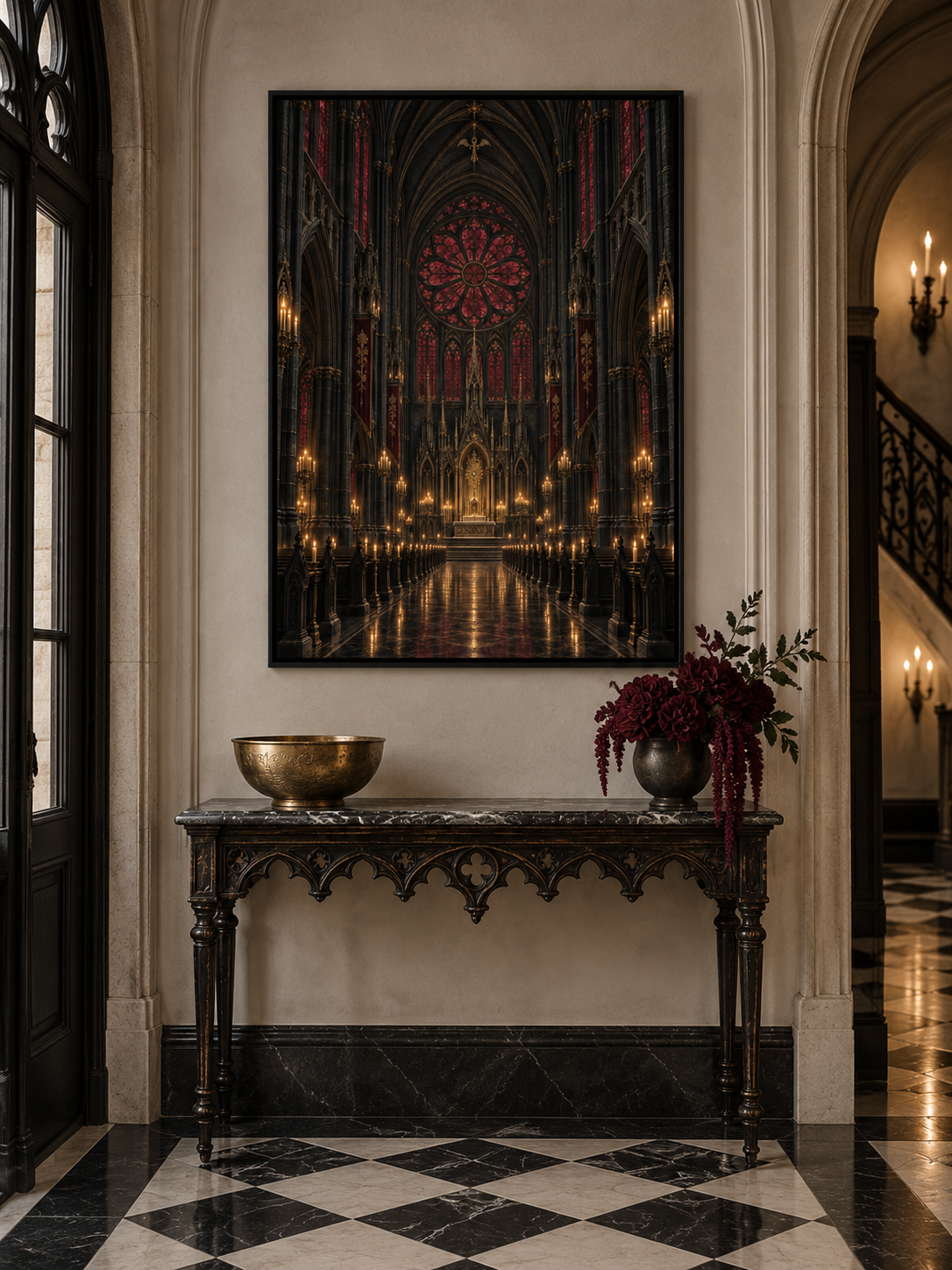 The Midnight Cathedral | Gothic Framed Canvas