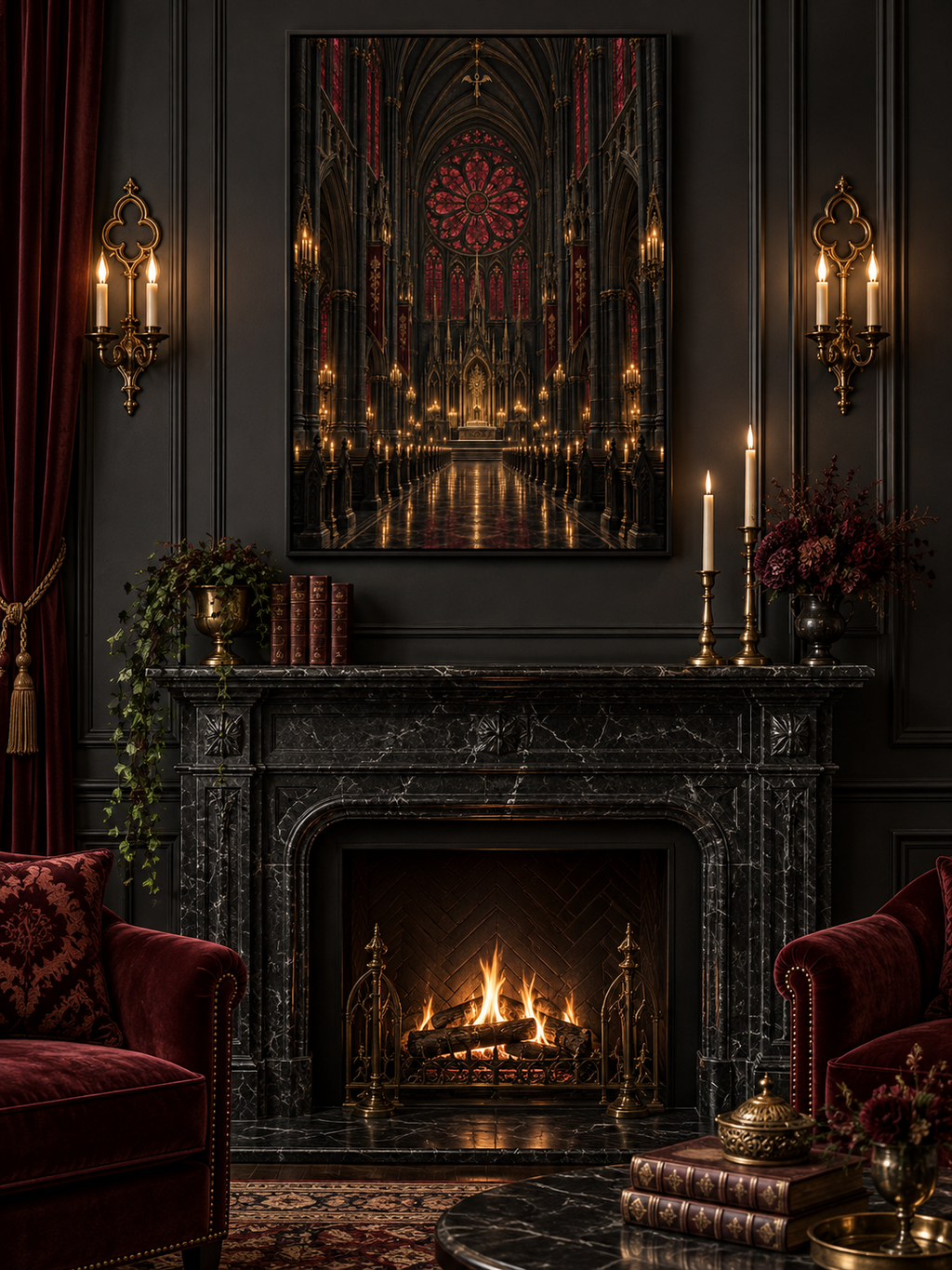 The Midnight Cathedral | Gothic Framed Canvas