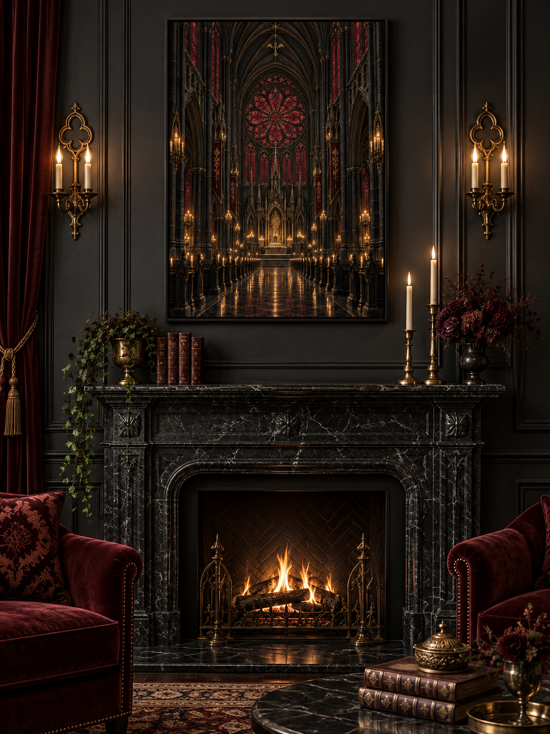 The Midnight Cathedral | Gothic Framed Canvas