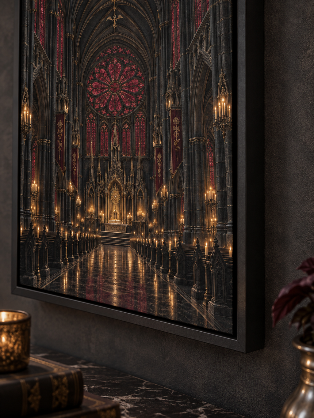 The Midnight Cathedral | Gothic Framed Canvas