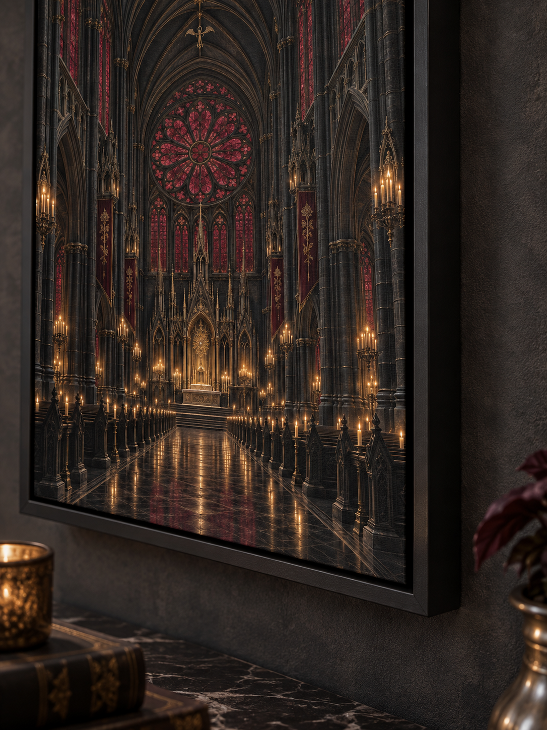 The Midnight Cathedral | Gothic Framed Canvas