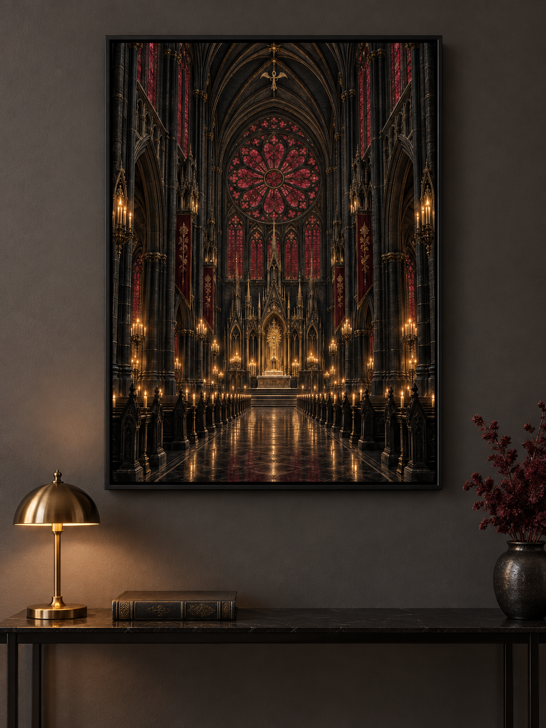 The Midnight Cathedral | Gothic Framed Canvas