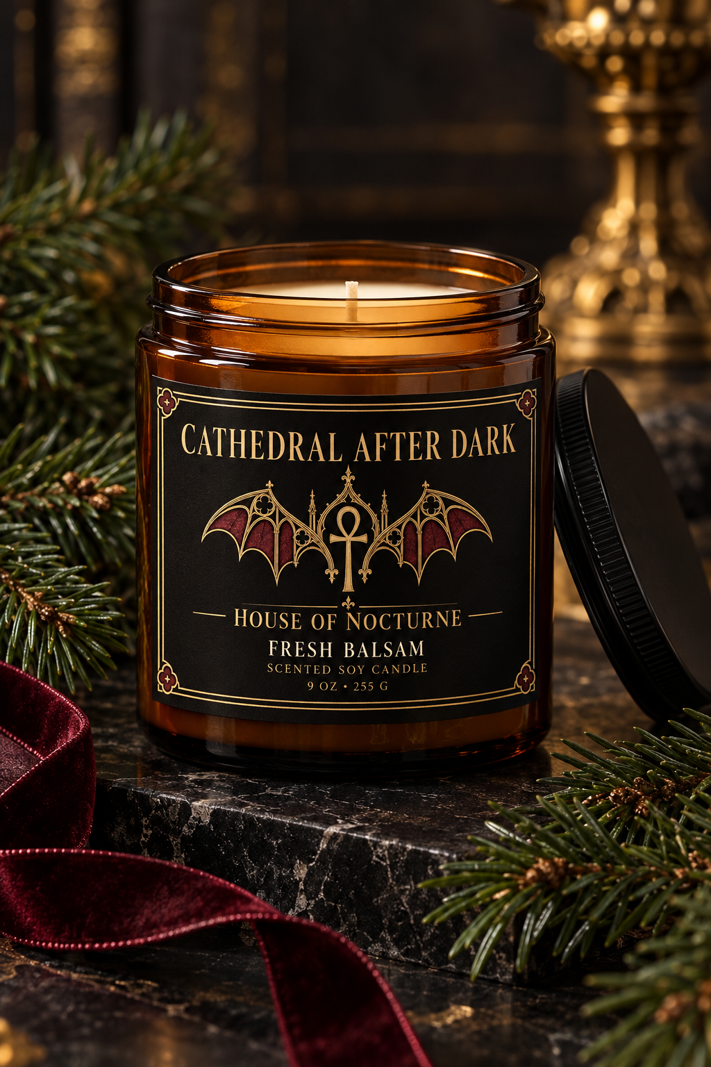 Cathedral After Dark | Fresh Balsam Soy Candle, 9 oz
