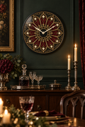Gothic Ornate Wall Clock – Dark Victorian Home Décor, Silent Mechanism, 10" Wood & Plexiglass