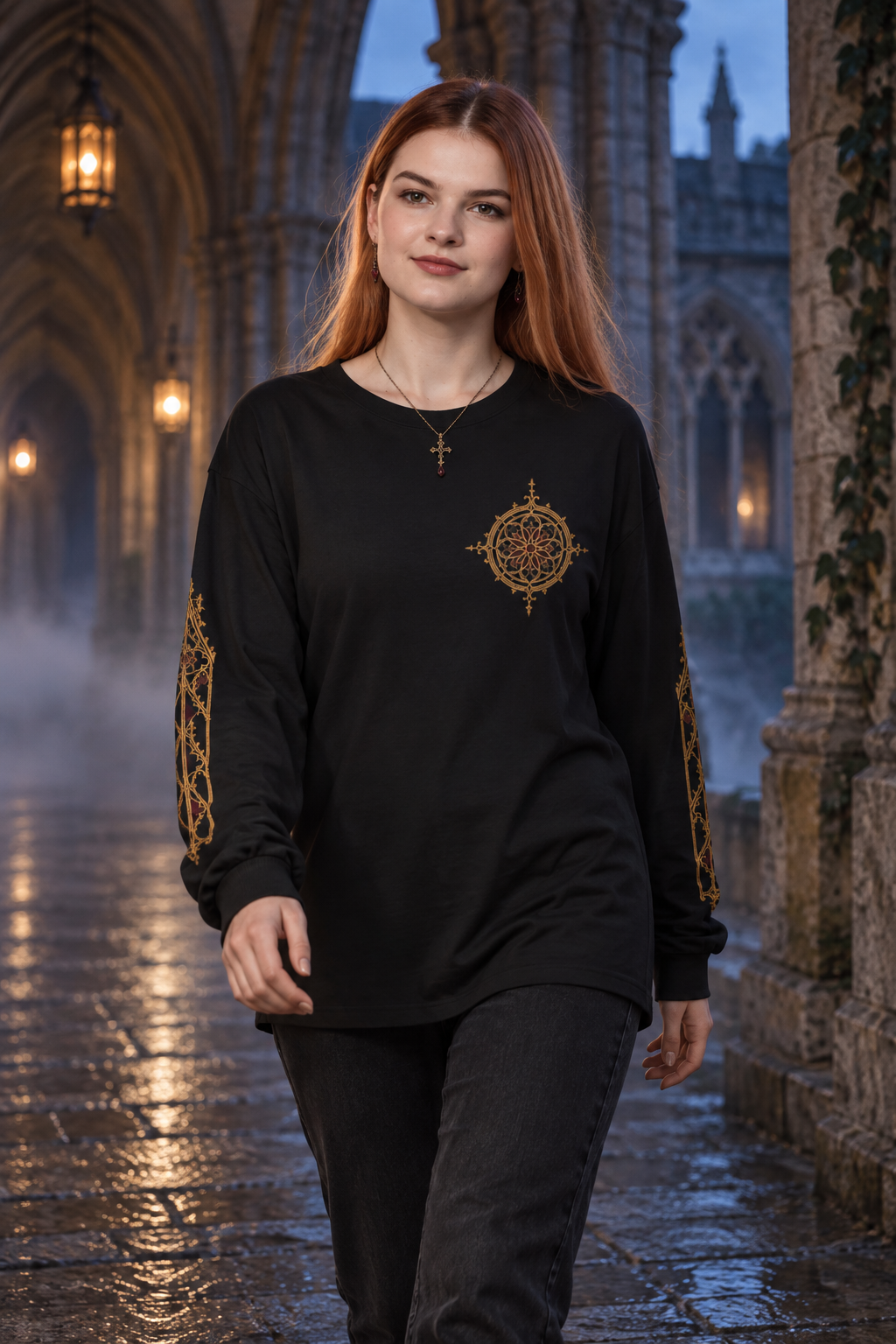Ornate Compass Long Sleeve T-Shirt