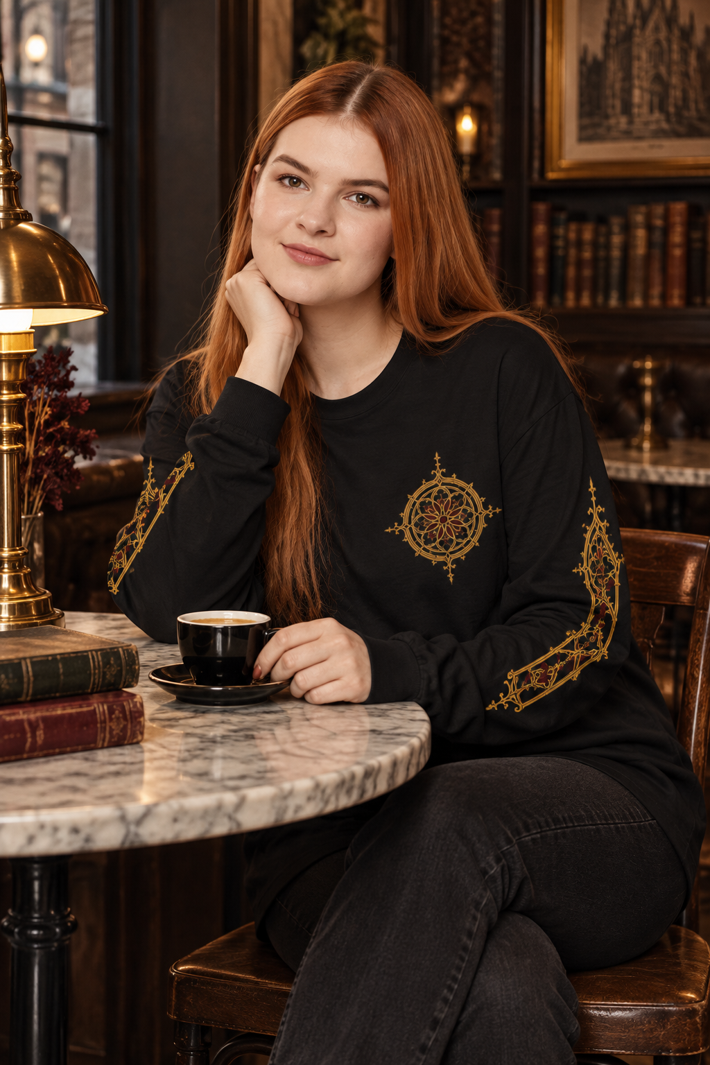 Ornate Compass Long Sleeve T-Shirt
