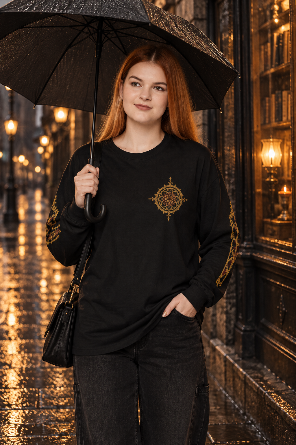 Ornate Compass Long Sleeve T-Shirt
