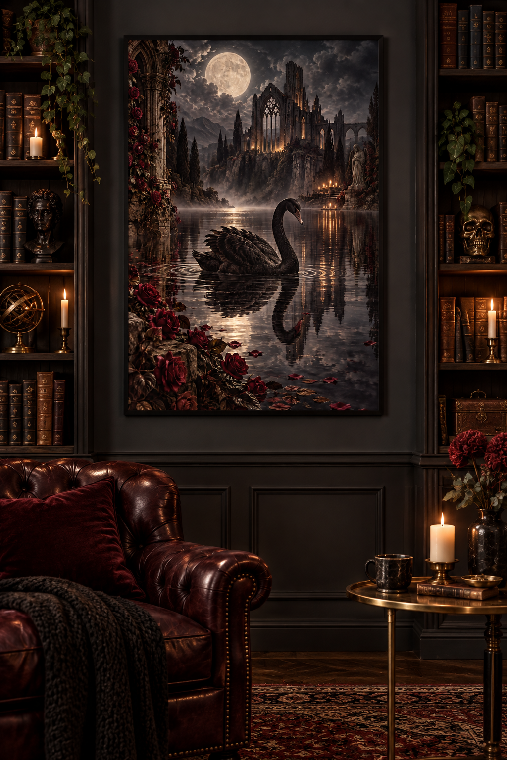 Gothic Dark Art Rolled Poster – Victorian & Ornate Wall Décor Print for Moody Home Interiors