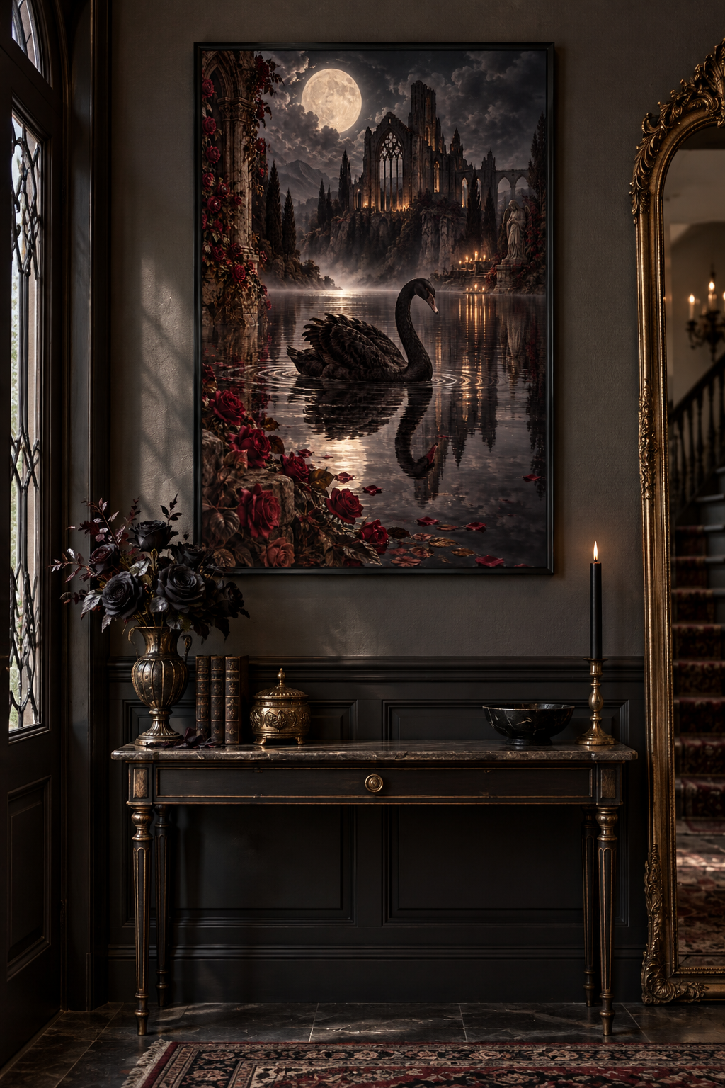 Gothic Dark Art Rolled Poster – Victorian & Ornate Wall Décor Print for Moody Home Interiors