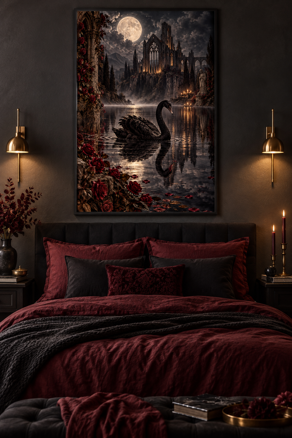 Gothic Dark Art Rolled Poster – Victorian & Ornate Wall Décor Print for Moody Home Interiors