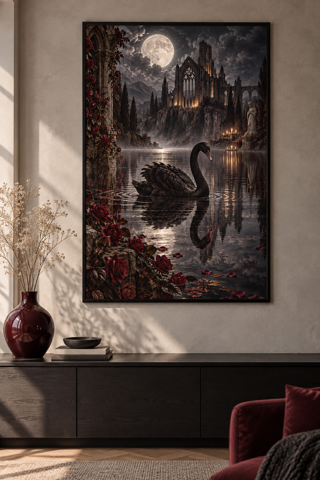 Gothic Dark Art Rolled Poster – Victorian & Ornate Wall Décor Print for Moody Home Interiors