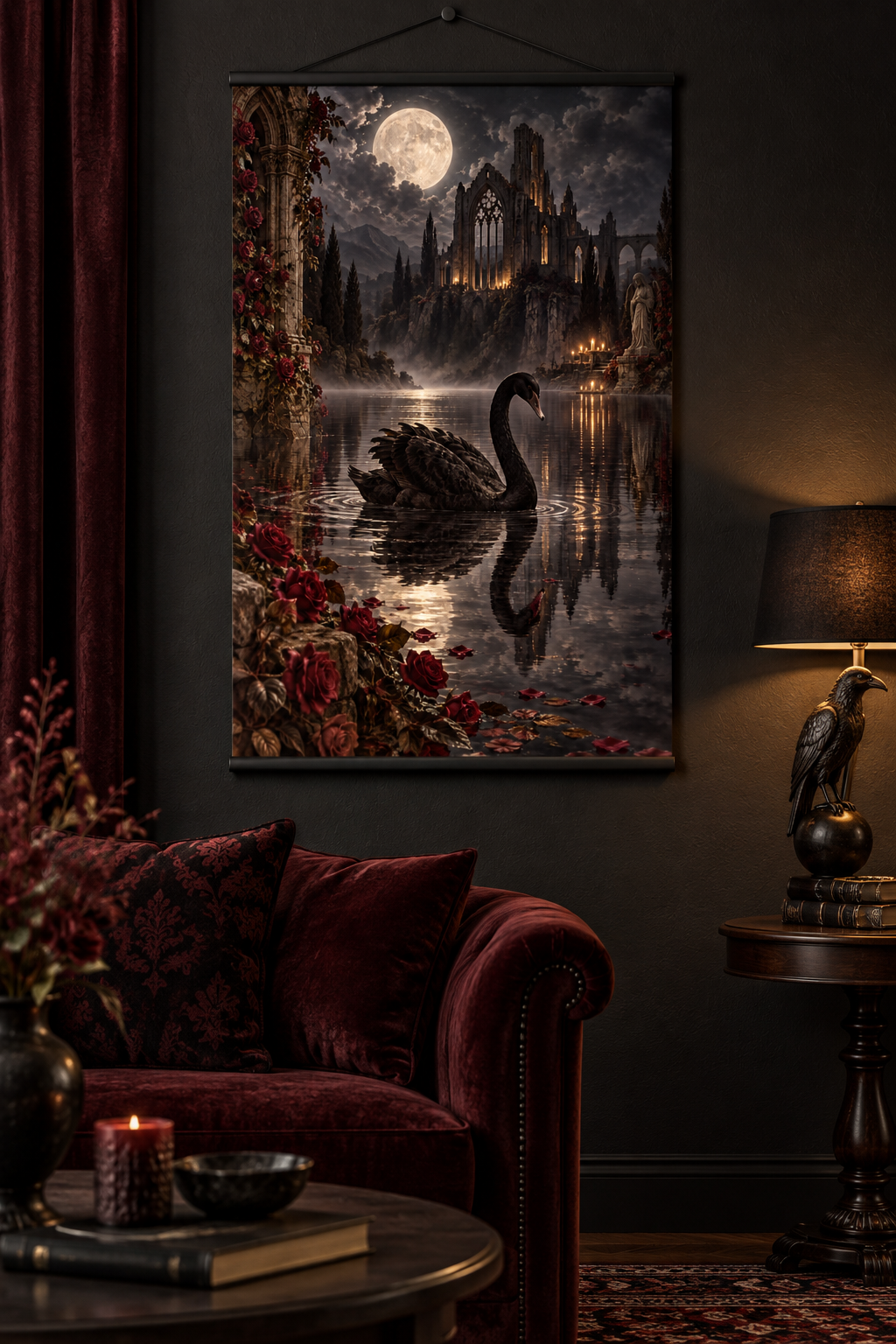 Gothic Dark Art Rolled Poster – Victorian & Ornate Wall Décor Print for Moody Home Interiors