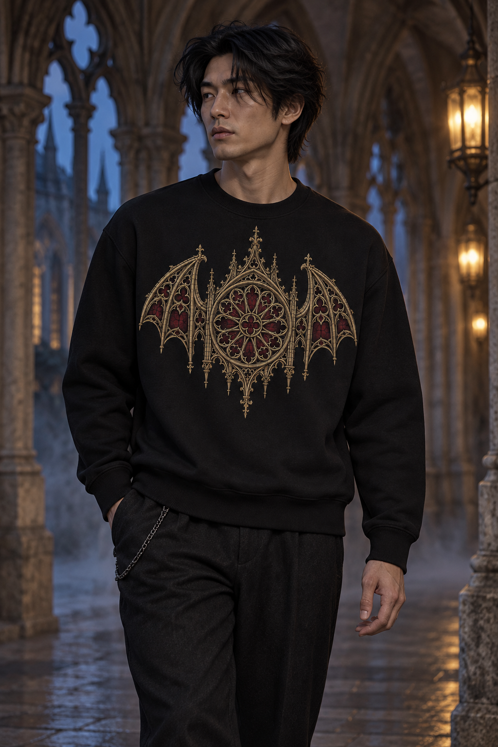 The Nocturne Shroud | Gothic Crewneck Sweatshirt – Dark Victorian House Apparel