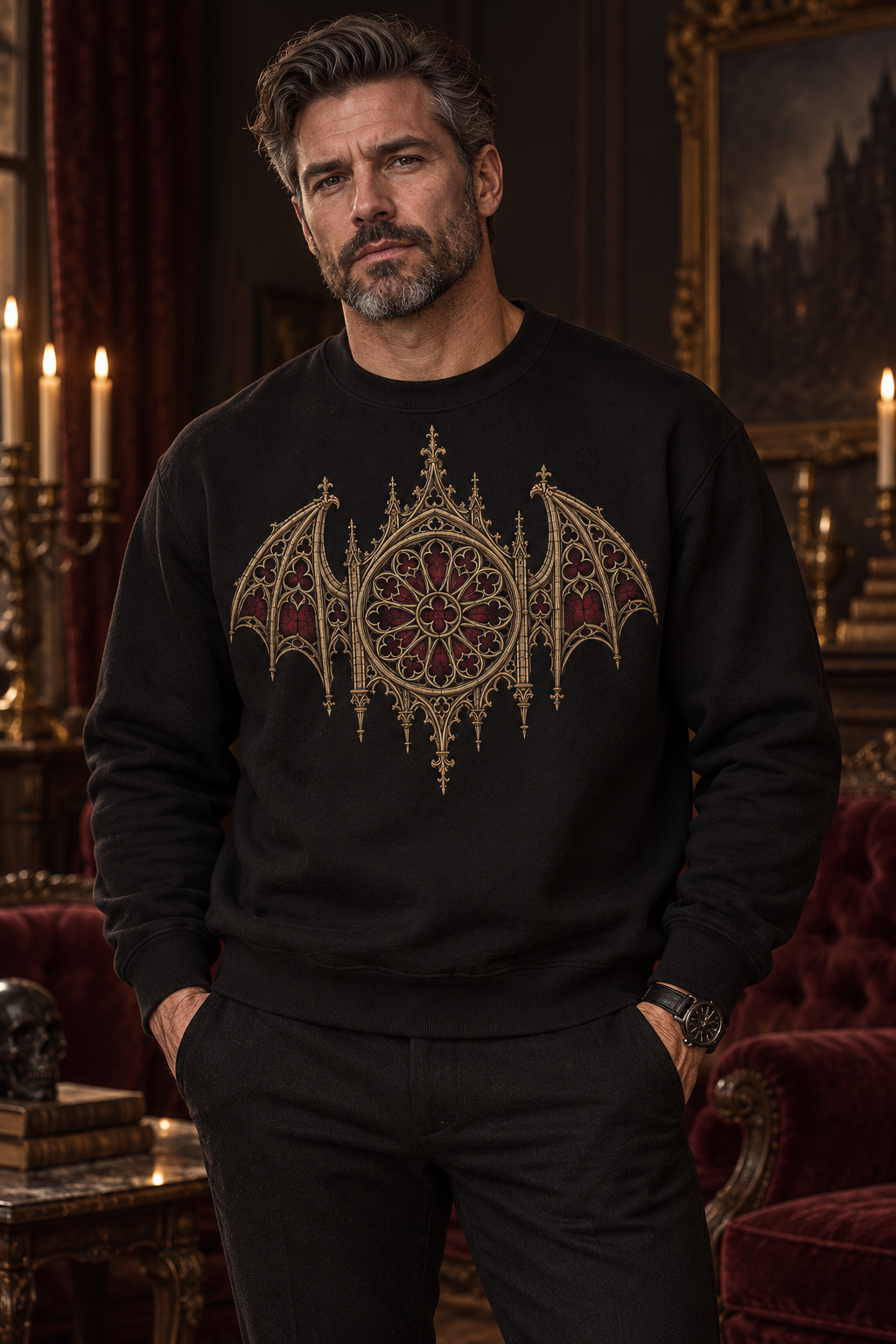 The Nocturne Shroud | Gothic Crewneck Sweatshirt – Dark Victorian House Apparel