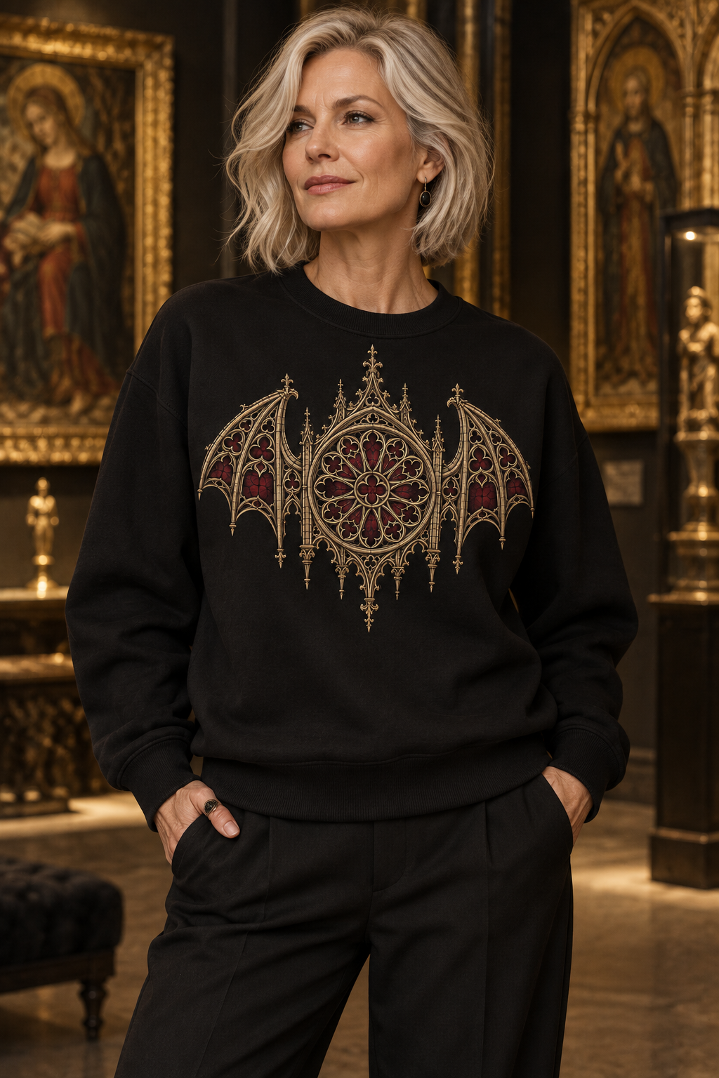 The Nocturne Shroud | Gothic Crewneck Sweatshirt – Dark Victorian House Apparel