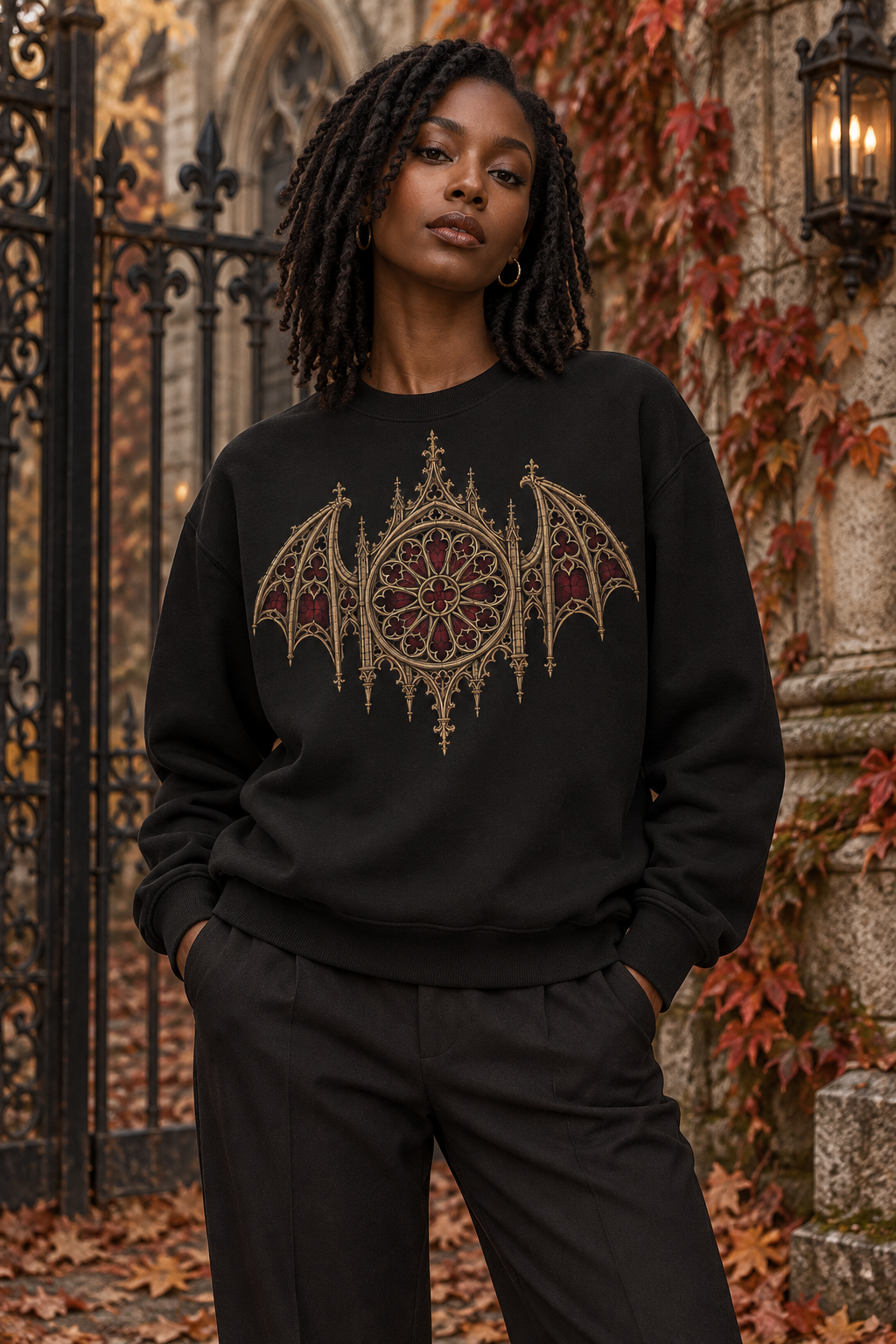 The Nocturne Shroud | Gothic Crewneck Sweatshirt – Dark Victorian House Apparel