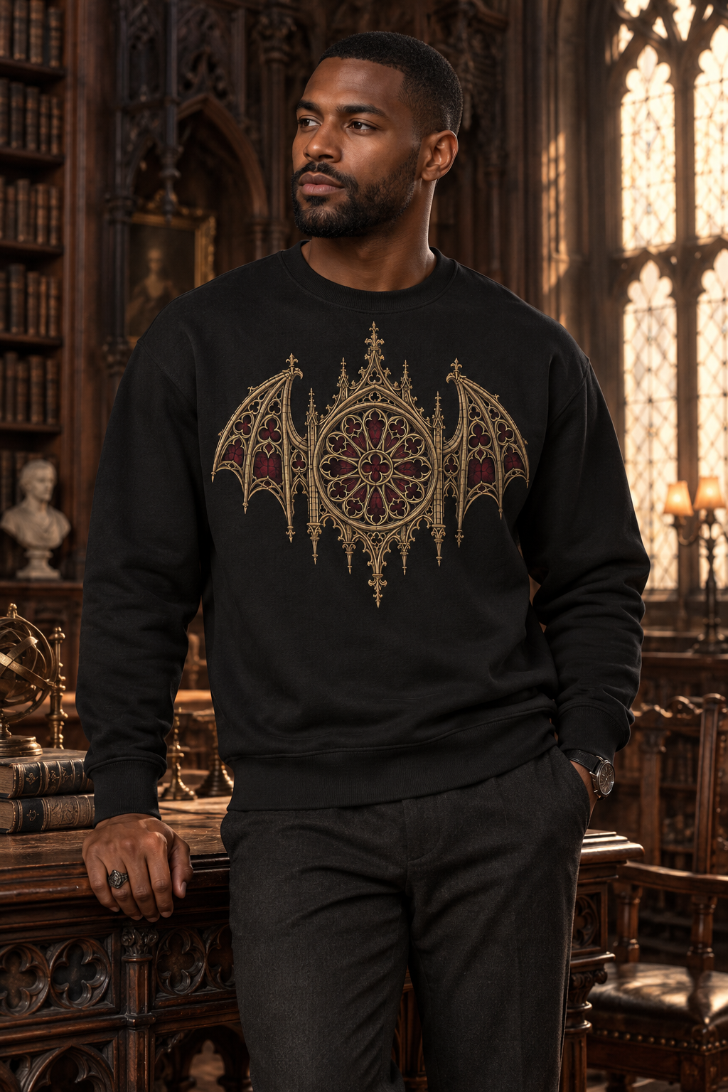 The Nocturne Shroud | Gothic Crewneck Sweatshirt – Dark Victorian House Apparel