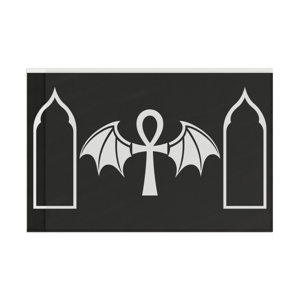 The Standard of Nocturne | Gothic Ankh and Bat Flag